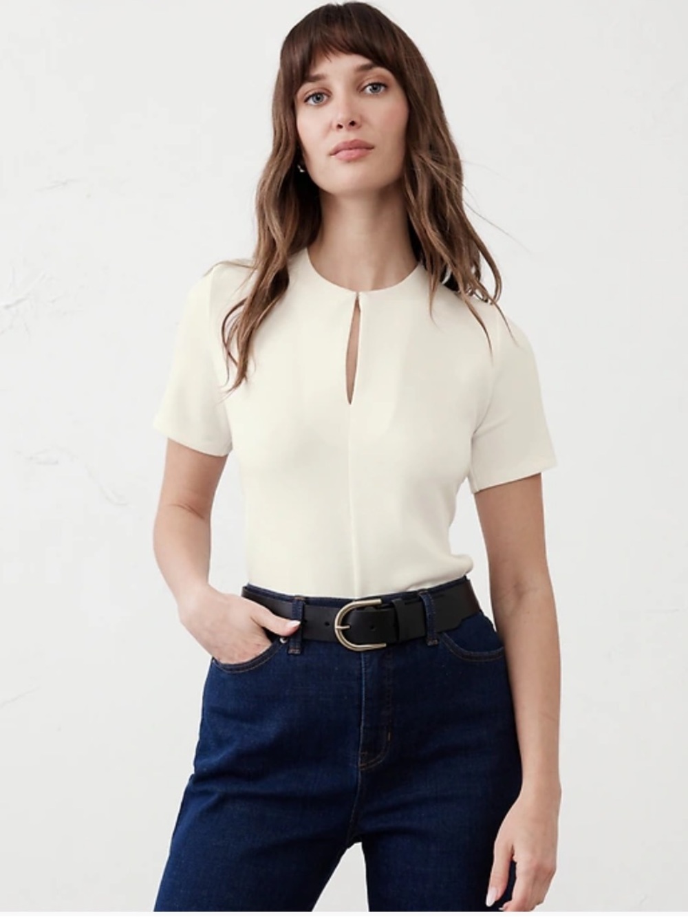 Banana Republic Soft Touch Scuba Crew Neck Blouse